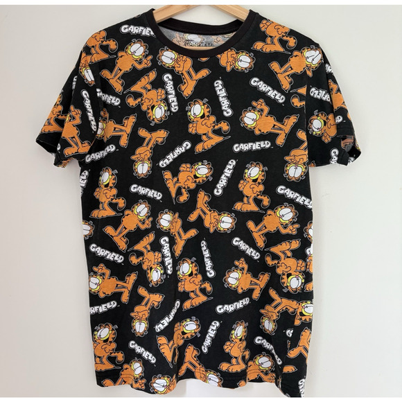 Nickelodeon Garfield Small All-Over Print Graphic Tee Cotton Nostalgic Cartoon - Picture 1 of 9
